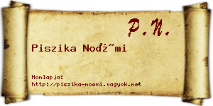 Piszika Noémi névjegykártya
